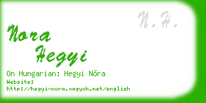 nora hegyi business card